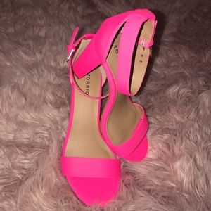***BRAND NEW*** Neon Pink Ankle Strap Heels